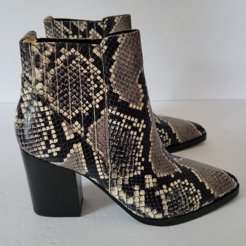 March Fisher Reptile print chunky heel Chelsea boots Women Size 6 - Picture 2 of 12